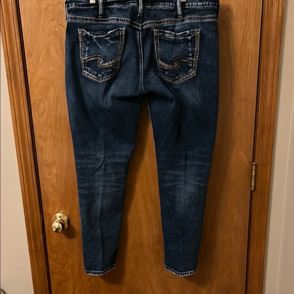 Silver Dark Wash Denim Jeans - Picture 2 of 3
